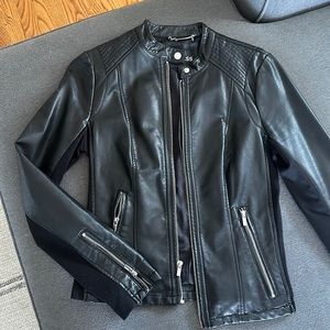Black Leather Moto Jacket
